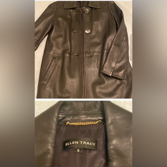 Ellen Tracy fits Medium NWOT Black Leather Jacket GORGEOUS - Picture 3 of 13